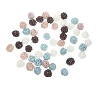 FIXOSHEE Bolas de Ratán Decorativas de 3 CM Relleno para Jarrones y Cuencos Set de 72 Piezas en Oscuro y Tinta Ideales para Manualidades y Decoración de Fiestas