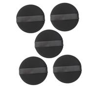 FIXOSHEE Borlas de Polvo Negras 5 Unidades Esponjas para Maquillaje Base Polvos para Uso Profesional, Hogar y Viajes Cinta de Rayón para Fácil Manejo