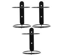 FIXOSHEE Botellero Metálico de Pared para 3 Botellas de Vino Soporte Individual Negro Estante Colgante Resistente para Cocina y Bar Organizador Compacto para Vinos