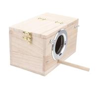 FIXOSHEE Caja De Cría De Loros De Madera Casa para Pájaros Soporte Pequeño para Nido De Periquitos y Observación De Aves