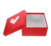 FIXOSHEE Caja de Obsequio Roja 20x20x10 Cm para San Valentín y Bodas, Caja de Cartón Multiusos para Joyas, Dulces y Recuerdos, Estuche Decorativo Resistente para Embalaje y Almacenamiento