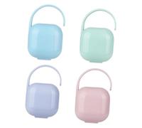 FIXOSHEE Caja para Guardar Chupetes de Ñiño Portátil, 4 Piezas de Plástico Pp, Estuche Protector Multicolor, Almacenamiento Seguro para Uso Exterior, Adecuado para Mamás y Color
