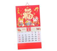 FIXOSHEE Calendario Lunar Año del Caballo con Lámina Dorada Decoración Colgante Tradicional para Año y Festival de Calendario de Pared Funcional para Hogar y Restaurante