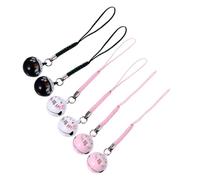 FIXOSHEE Campanas De Cobre Gato Fortuna 6 Pcs Para Colgar Bolsos y Móviles, Decoración Encantadora y Ligera, Colores Azul, Rojo y Dorado, Accesorio Auspicioso Para Usuarios Móviles