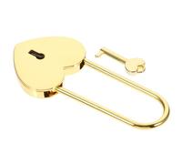 FIXOSHEE Candado Pequeño con Llave Forma de Corazón Cierre para Joyero Diario Caja de Almacenamiento y Maletas Cierre Decorativo Multifuncional para Equipaje y Cajas Pequeñas Color Dorado