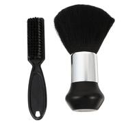 FIXOSHEE Cepillo para Cortar y Limpiar Cabello de Peluquería Set 2 Piezas Plumero de Nailon para Cuello Tamaño Portátil Cepillo para Eliminar Pelos en Salones y Barberías