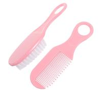 FIXOSHEE Cepillo y Peine para Ñiño Rosa Suave Kit Masaje Antiestático Material Seguro Higiene Recién Nacido Cuidado Diario 2 Piezas