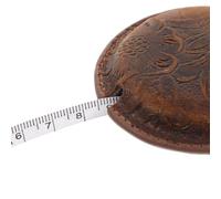 FIXOSHEE Cinta Métrica Vintage de Costura Escala Precisa Retráctil y Ligera Tamaño Mini en Color Amarillo Marrón Tallado Herramienta Práctica para Medir Cuerpo y Confección en Hogar