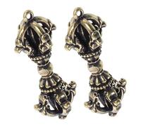 FIXOSHEE Colgante Vajra Dorje Budista De Latón Vintage Para Hombre, Juego 2 Piezas, Amuletos Rituales De Protección, Llaveros Espirituales Para Uso Diario y Coleccionismo