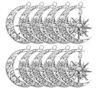 FIXOSHEE Colgantes de Aleación Sol y Luna 20 Piezas para Manualidades DIY, Dijes Decorativos para Pendientes y Pulseras, Accesorios de Joyería Artesanales para Bricolaje