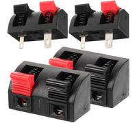 FIXOSHEE Conectores de Terminal para Altavoces Estéreo 2 Clips de Cable Rojo y Negro 4 Piezas Diseño de Presión Resorte Compatibles para Sistemas de Audio de Escenario y Proyectos DIY