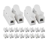 FIXOSHEE Conectores Rápidos de Cable 2 Pines Bloque Terminal de Resorte de Cobre 25 Piezas Resistente al Fuego bajo Consumo para Conexión Eléctrica y Altavoces Domésticos