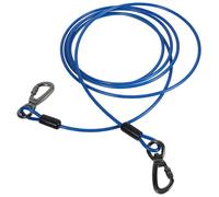 FIXOSHEE Correa para Perros Medianos de 5 Mm X 3 M Doble Gancho, Cuerda de Tracción Resistente de Acero Revestido para Exteriores, Uso en Paseos y Entrenamiento de Mascotas