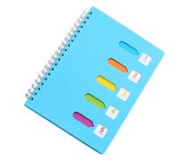 FIXOSHEE Cuaderno Lateral Grande Azul Grueso con Divisores para Diario Libreta de Categoría para Estudiantes y Viaje Papel para Escritura