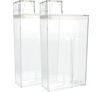 FIXOSHEE Cubo de Lavandería Recargable Doble 2 Piezas Transparente Gran Capacidad Contenedor Almacenamiento Práctico para Hogar Hotel Cuidadoso Uso Seguro