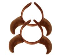 FIXOSHEE Diadema de Cuerno Demoníaco Aro de Pelo Gótico de Peluche Divertido Disfraz de Vaca Accesorio Cabello para Halloween Fiesta de Disfraces Cosplay Marrón Oscuro