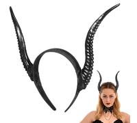 FIXOSHEE Diadema de Cuernos de Oveja Negra para Disfraz de Halloween Accesorio de Cabello para Fiesta Talla Única Elástica Ligera y Cómoda para Adultos y Adecuado para Cosplay y