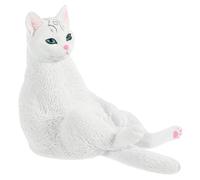 FIXOSHEE Figurita Gato Blanco Decorativo Pequeño para Jardín y Escritorio Realista de Adorno Hogar para Oficina y Juguete Educativo