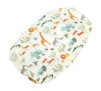 FIXOSHEE Funda Cambiadora Lavable para Cubierta Reutilizable de Algodón Transpirable para Cambiador Diseño con Animales del Bosque y Cómoda para Colchonetas Infantiles