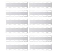 FIXOSHEE Gancho Autoadhesivo Transparente Pet 200 Piezas Orificio Triangular, Ganchos Multiusos para Exhibición en Tiendas y Centros Comerciales, Etiquetas Colgantes Prácticas