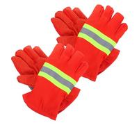 FIXOSHEE Guantes Resistentes Trabajo Ignífugos de Alta Temperatura, Color Naranja Grueso, 4 Piezas, Aislamiento Térmico para Extinción de Incendios y Rescates de Emergencia