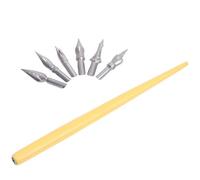 FIXOSHEE Juego de Bolígrafos de Caligrafía Inglesa Mango de Madera Estilo Europeo Pluma de Inmersión para Estudiantes y Dibujo Color Aleatorio Kit de Escritura Artística Color Aleatorio