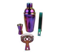 FIXOSHEE Juego de Coctelera de Acero Inoxidable 750 Ml Set de 8 Piezas para Bar Pinza para Hielo Cuchara Mezcladora Colador y Abridor Kit Profesional para Bebidas Mixtas en