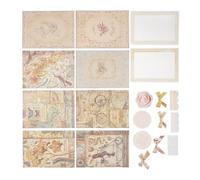FIXOSHEE Juego de Papeles Decorativos para Álbumes de Recortes Diy, Papel Autoadhesivo Vintage Diseños de Encaje, Materiales para Manualidades y Tarjetas Hechas a Mano, Colección Swan Lake