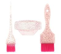 FIXOSHEE Juego Profesional para Teñir Cabello Bol Mezclador y Brocha de Cerdas Suaves Color Rosa Herramienta para Salón de Belleza y Cuidado Personal Pincel para Tinte Uniforme y