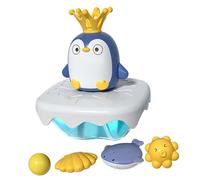 FIXOSHEE Juguete de Baño para Bebés con Spray de Agua Pingüino Eléctrico con Modos Múltiples Juguete Flotante para Bañera para Pequeños y Desarrollo de Coordinación Mano-