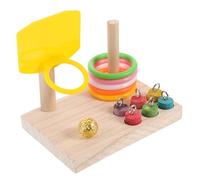 FIXOSHEE Juguete para Periquitos de Madera Resistente Baloncesto Mini para Entrenamiento de Pájaros Pequeños para Desarrollo Cognitivo y Seguro Jaulas Color Aleatorio