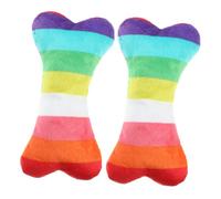 FIXOSHEE Juguete para Perros Grande y Mediano, Hueso de Felpa Multicolor Resistente para Morder, 2 Piezas, Juguete Masticable Interactivo para Cachorros, Adecuado para Dentición y Juego