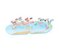 FIXOSHEE Juguetes Educativos de Geografía para Banderas de Madera para Reconocimiento Aprendizaje Creativo y Desarrollo Cognitivo Infantil