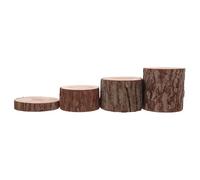 FIXOSHEE Juguetes para Hámster 4 Piezas de Tocón de Madera Natural Diámetro 8 CM Accesorios Decorativos y Escondite para Hábitat de Pequeños Animales Soporte Interactivo para Roer y