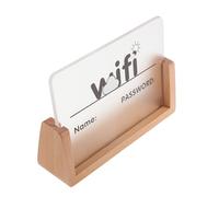 FIXOSHEE Letrero Acrílico Beige con Base de Madera para Contraseña Wifi Escritorio Fácil Acceso Decoración para Hogar Oficina y Negocios Señal Distintiva para Invitados