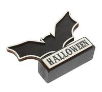 FIXOSHEE Letrero de Murciélago de Madera para Halloween Adorno de Mesa Base Plana Decoración para Fiestas y Escritorio Centro de Mesa Resistente y Práctico Manualidad Temática de