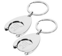 FIXOSHEE Llavero Fichas Metálicas para Carrito de Supermercado 2 Piezas Práctico para Liberar Carrito y Uso Cotidiano