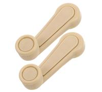 FIXOSHEE Manija del Elevalunas de Coche 2 Piezas, Manivela de Ventana Manual de Plástico, Color Beige Oscuro, Compatible Puertas Delanteras y Traseras para Reparación y Recambio Automotor