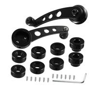 FIXOSHEE Manivelas para Elevalunas de Aluminio para Puertas Juego y Derecho con Clip y Tornillos de Montaje Accesorios para Ventana de Coche Manual Negro