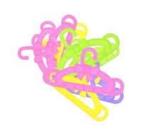 FIXOSHEE Mini Percha para Muñecas y Perchero De Ropa Miniatura para Niños, Tamaño Pequeño, Colores Rosa, Verde, Morado y Amarillo, Pack De 20 Piezas, para Exhibición y Organización Casa