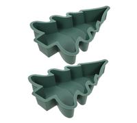 FIXOSHEE Molde de Silicona para Pasteles Forma de Árbol de Navidad Antiadherente Pequeño Tamaño Color Verde 2 Unidades Molde Multifuncional para Hornear en Horno Microondas y