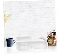 FIXOSHEE Organizador de Maquillaje Vertical con Apilables y Tapas Estante Multifuncional para Almacenamiento y Ordenado Escritorio Mediano Blanco