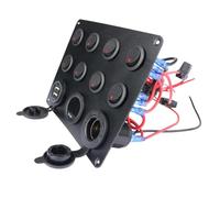 FIXOSHEE Panel Interruptores Gang con Doble USB Cargador y Voltímetro Digital para Coche Barco Rv Autocaravana Camping