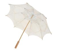 FIXOSHEE Paraguas de Encaje Grande para Fotografía y Danza Infantil Sombrilla Vintage de Algodón Color Leche Accesorio Decorativo para Escena de Boda Sombrilla Diseño Floral