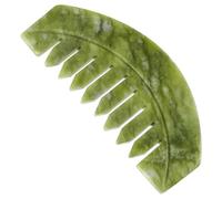 FIXOSHEE Peine de Masaje de Jade Portátil para Cabelludo Gua Sha Natural Herramienta Ligera para Relajación y Circulación Sanguínea Borde Suave Seguro para Viaje