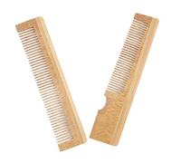 FIXOSHEE Peine Para Hombre y Barba De Bambú 2 Piezas, Tamaño Pequeño Portátil, Alisador De Bigote, Práctico Para Cuidado Facial Diario, Compacto Para Llevar Bolsillo o Bolso