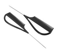 FIXOSHEE Peines de Punta de Alfiler 2 Piezas Negros con Punta de Acero para Separar y Teñir Cabello Peine Fino para Trenzar y Peinar Herramienta Ligera para Uso Profesional y Viajes