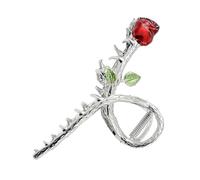 FIXOSHEE Pinza Pelo de Tiburón Rosa Grande Forma de Flor, Garra de Metal Vintage, Sujeción Fuerte para Mujer, Adecuado para Peinados Diarios y Cuidado del Cabello