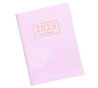 FIXOSHEE Planificador Semanal 2026 Tamaño A7 Portátil en Inglés Agenda Mini Mensual y Diaria con Cubierta de Pu Rosa Brillante Cuaderno Planificador para Bolso Bloc de Notas de Profesores