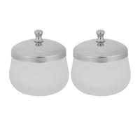 FIXOSHEE Plato Dappen de Cristal Mate Tapa 2 Piezas Contenedor para Líquido y Polvo Acrílico Manicura Profesional Cuidado de Uñas Accesorios para Esmalte